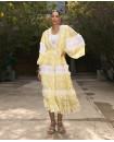 EID 2025 yellow mirror dress 